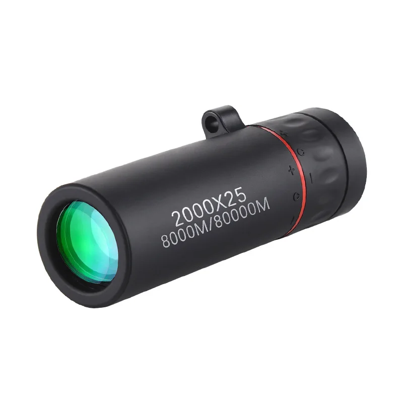 Télescope monocular 2000x25 avec support téléphone - Observation et photos de pêche HD
