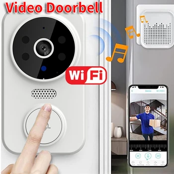 WiFi Smart Video Doorbell Camera Night Vision Smart Visual Doorbell APP Remote Monitoring Intelligent Doorbell for Home Security 1