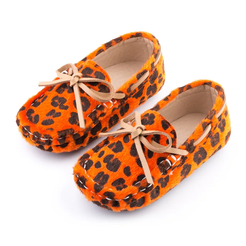 Spring Autumn New Leopard Print Bow Girls Shoes Fashion Little Princess