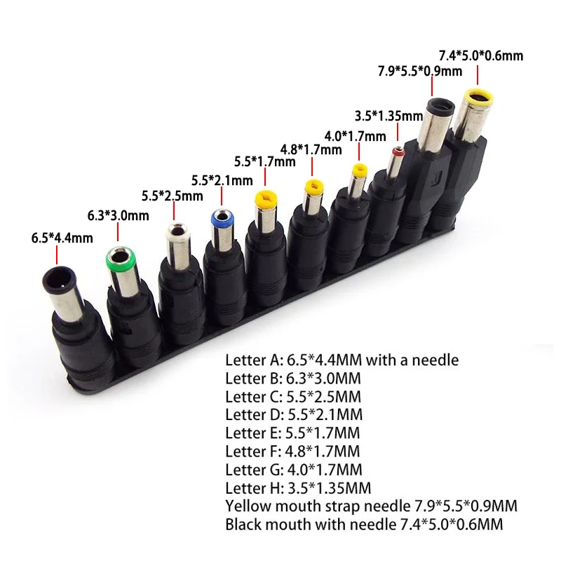 

10Pcs/set DC 5.5*2.1mm Plug Jack Adapter Universal Laptop Charging Power Bank DC Female to Male Interface Conversion Connector