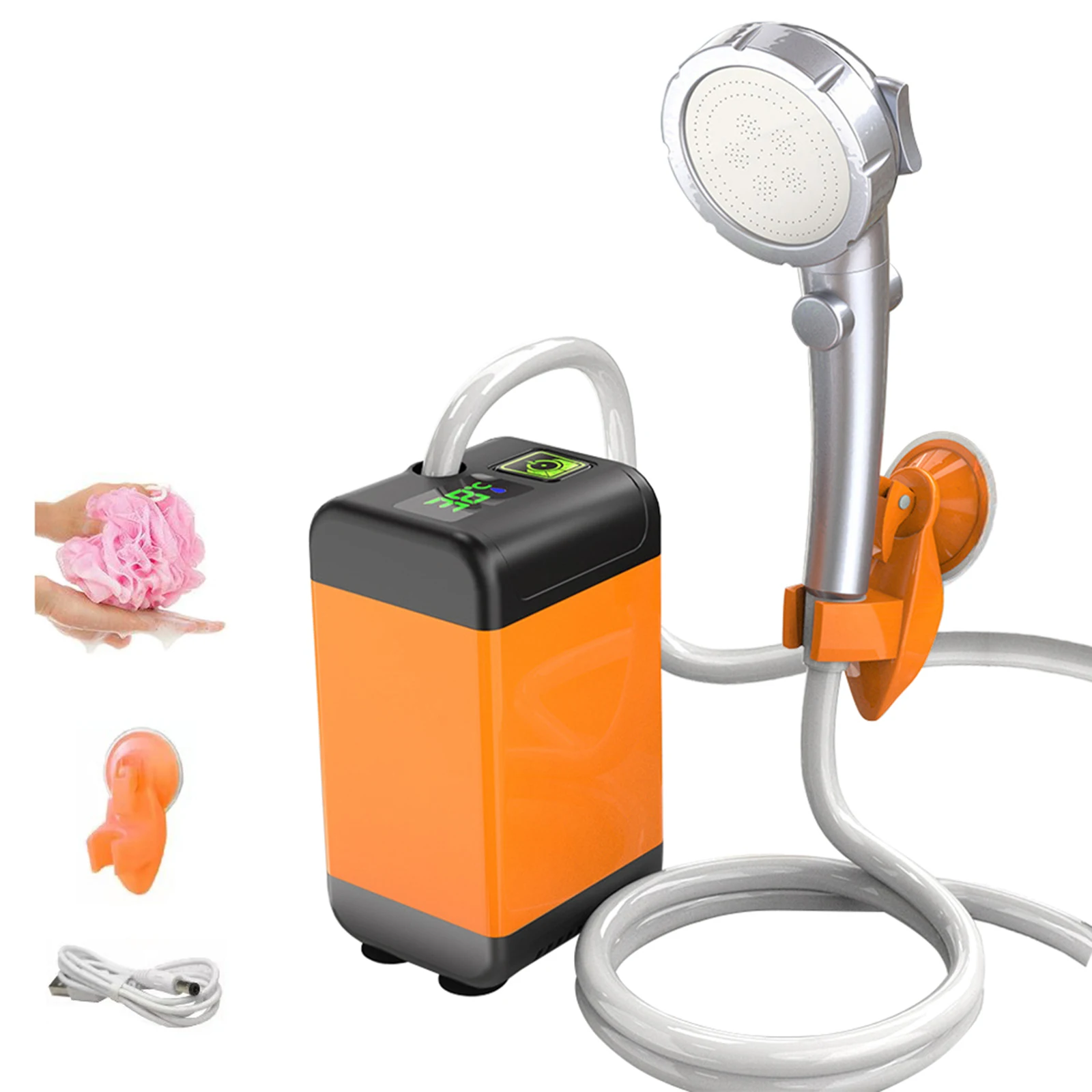 Outdoor Camping Shower Pump with Intelligent Digital Display Electric Portable Camping Shower Water Flowers Pet Bathing Tools 1 Outdoor Camping Shower Pump with Intelligent Digital Display Electric Portable Camping Shower Water Flowers Pet Bathing Tools