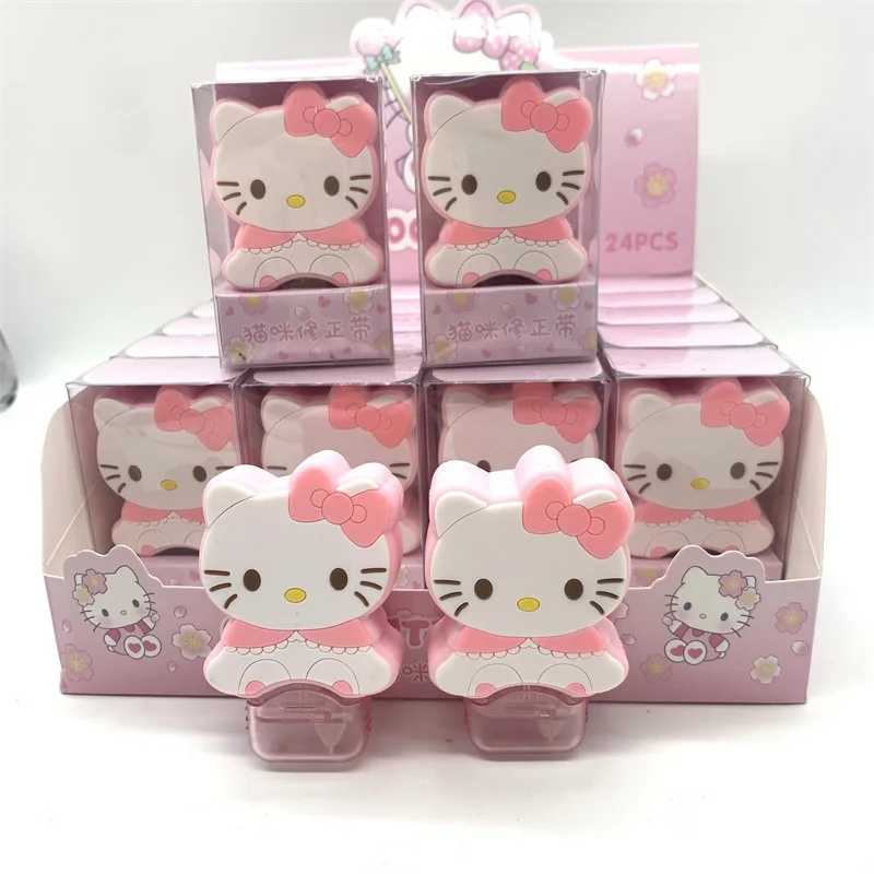4pcs Hello Kitty Kuromi Melody Student Correction Manual 8m*5mm Double Sided Adhesive Dots Glue Tape School Stationery Supplies