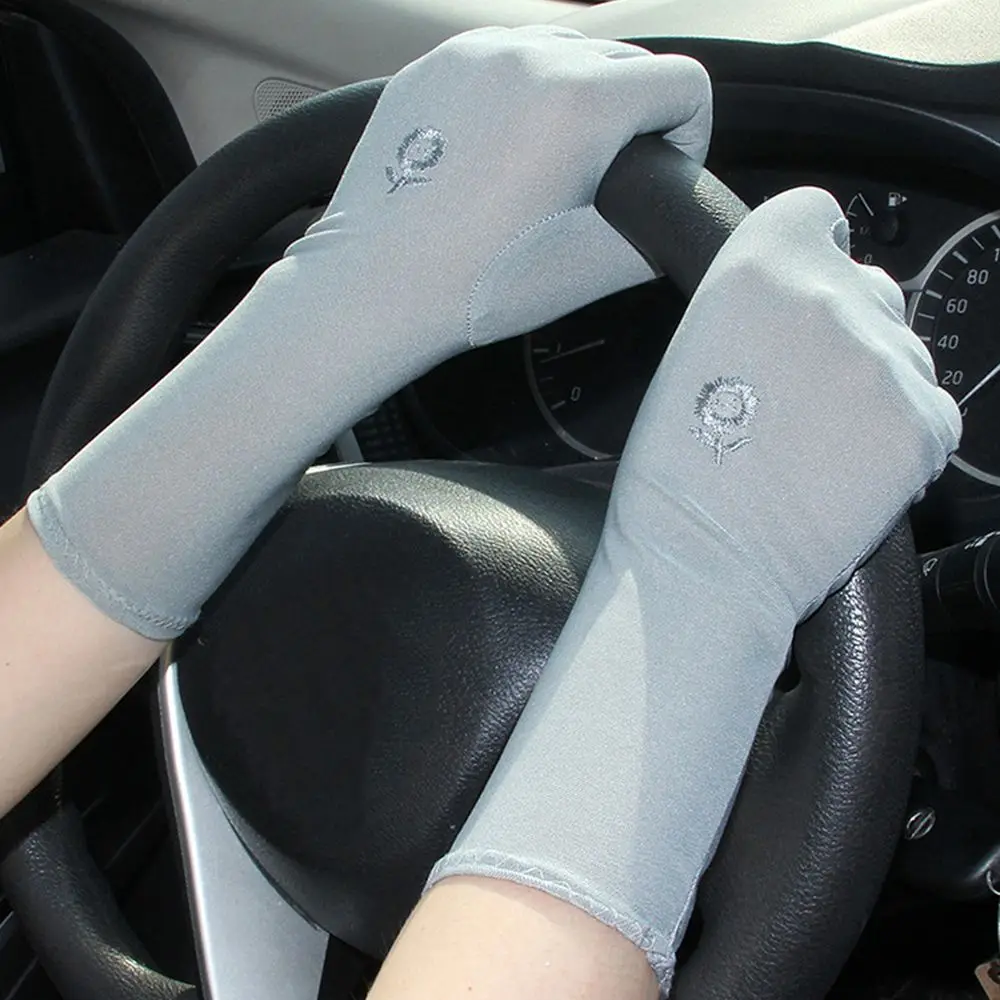 

Women Mid-long Sunscreen Gloves Summer Spring Lady Stretch Anti UV Slip Resistant Driving Men Glove Breathable