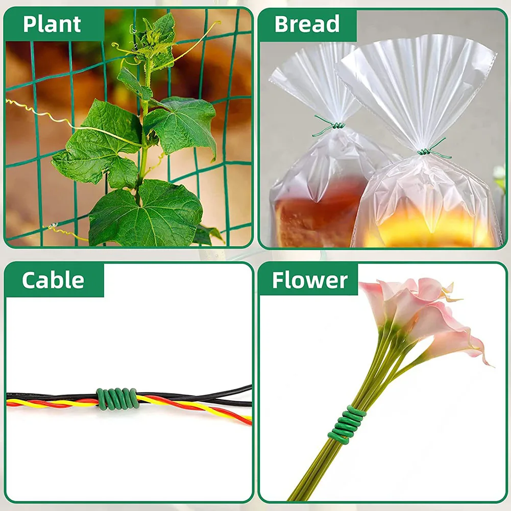 Plant Twine 8m/10m Garden Support Wire Cable Tie Reusable Rubber Coated Steel Wire