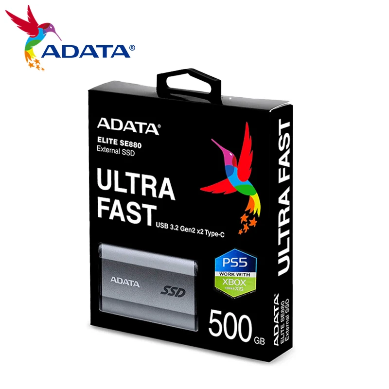 External Hard Drive Original ADATA Elite SE880 External SSD High Speed Solid State Drive Mini Portable SSD Hard Drive 1TB 500GB PSSD USB 3.2 Type-C