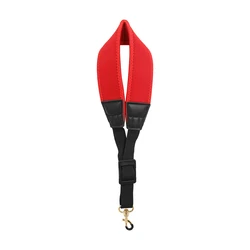 Deluxe Adjustable Saxophone Neck Strap with Chrome - Plated Hook (Red)