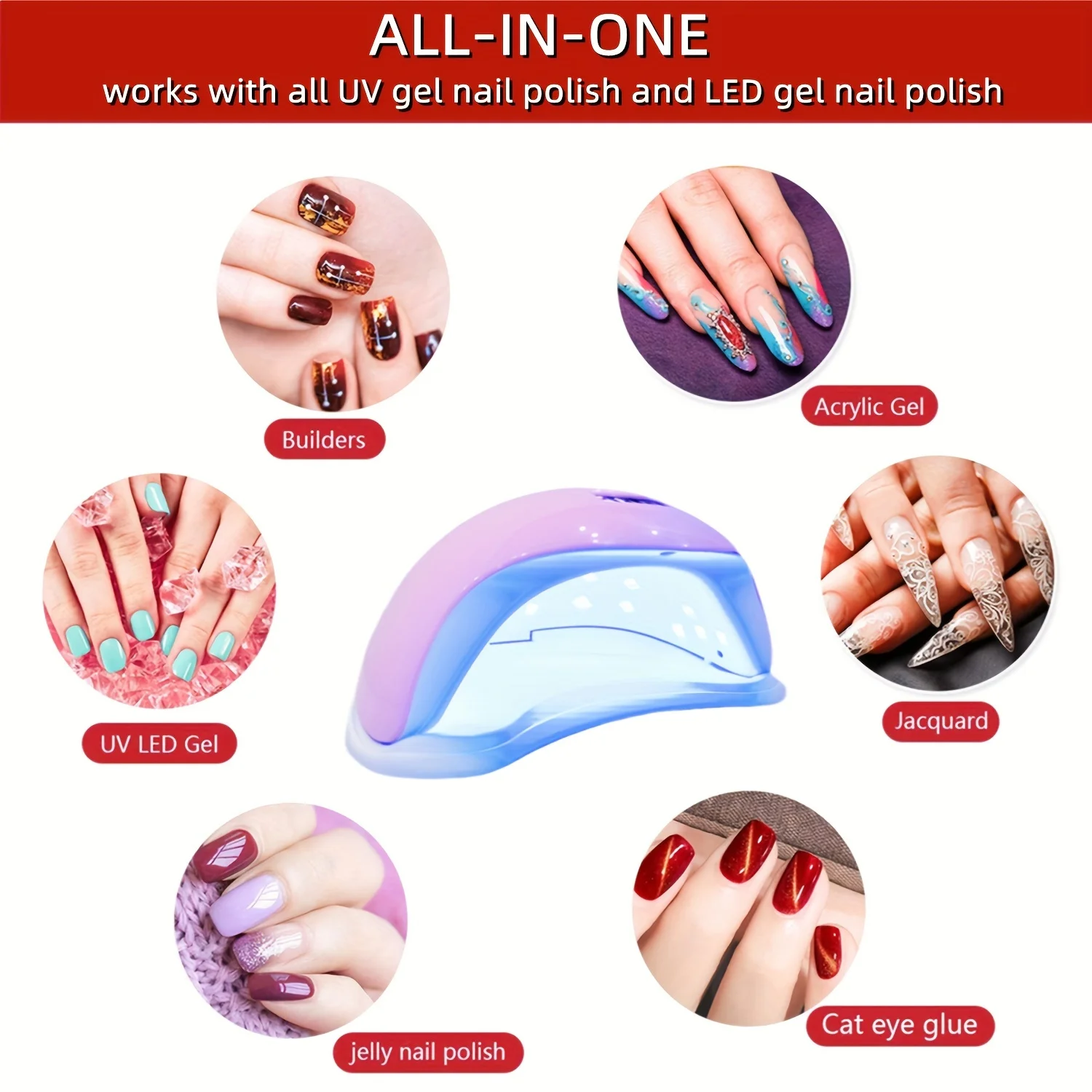 YIKOOLIN 48W UV LED Nail Lamp for Professional Saloon Fast Nail Gel Dryer With 4 Timers Automatic Sensor LCD Display 5