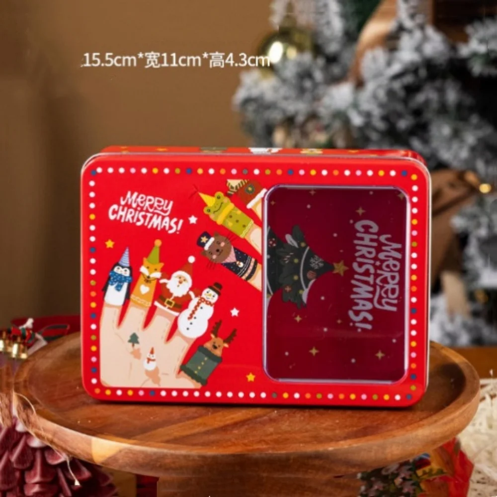 Metall Quadratische Weihnachten Süßigkeiten Box Große Weißblech Geschenk Boxen Keks Snack Lagerung Box Kinder Weihnachten Neujahr Weihnachten Party – Detail 11