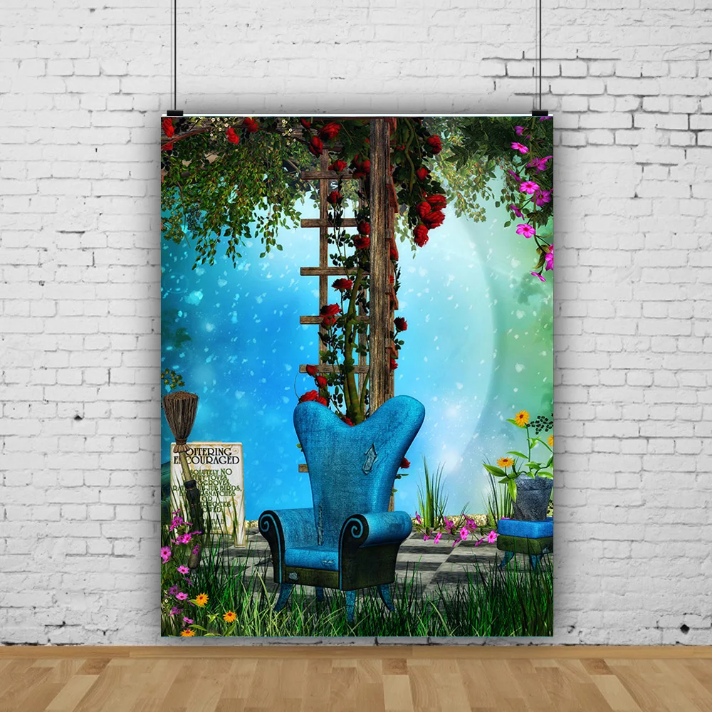 

Vinyl Custom Dream Castle Baby Photography Backdrop Secret Garden Forest Birthday Portrait Background For Photo Studio HY-04