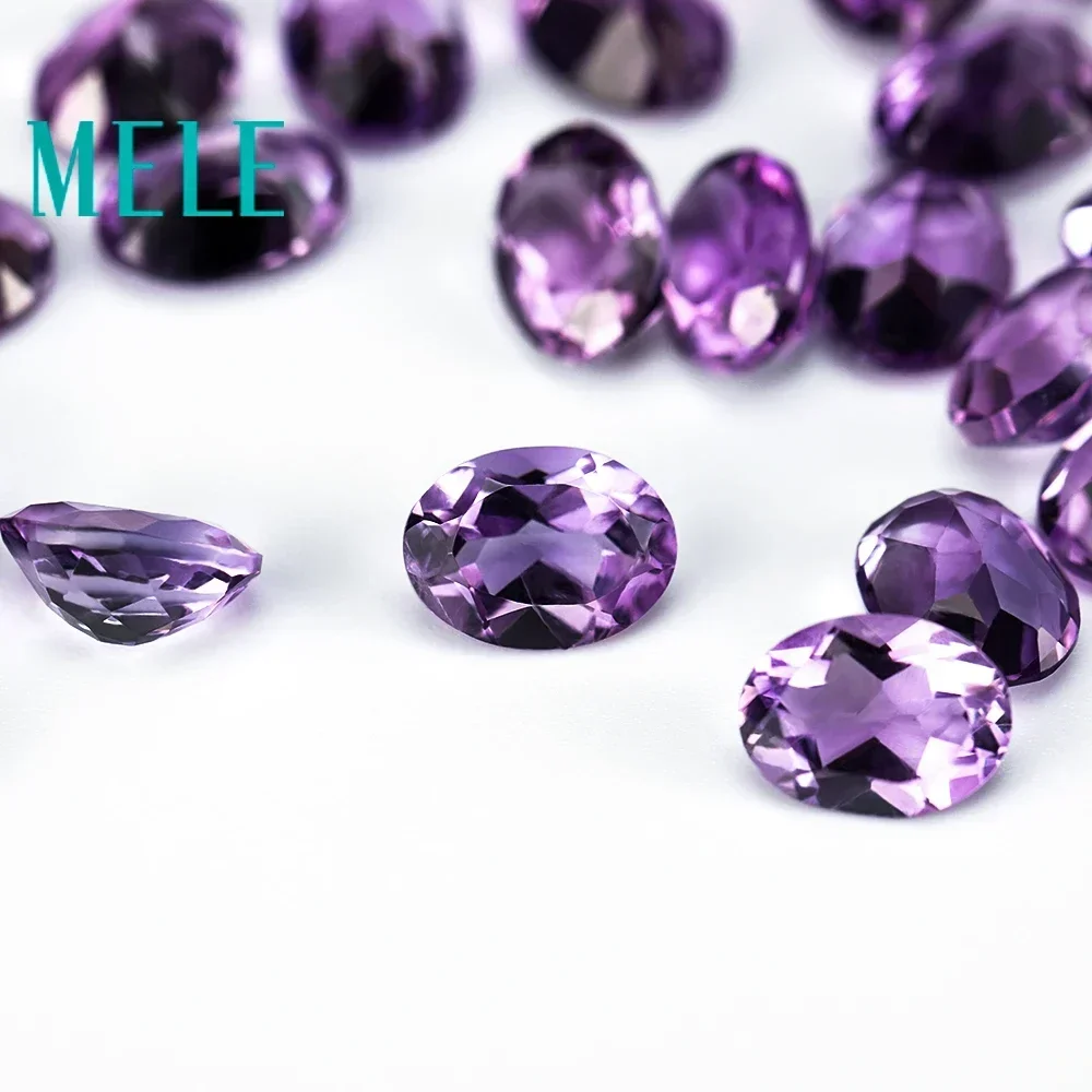 Brazil natural amethyst crystal 6*8mm/7*9mm/8*10mm/10*12mm/10*14mm/12*16mm oval cut gemstone for jewelry making loose gemstones