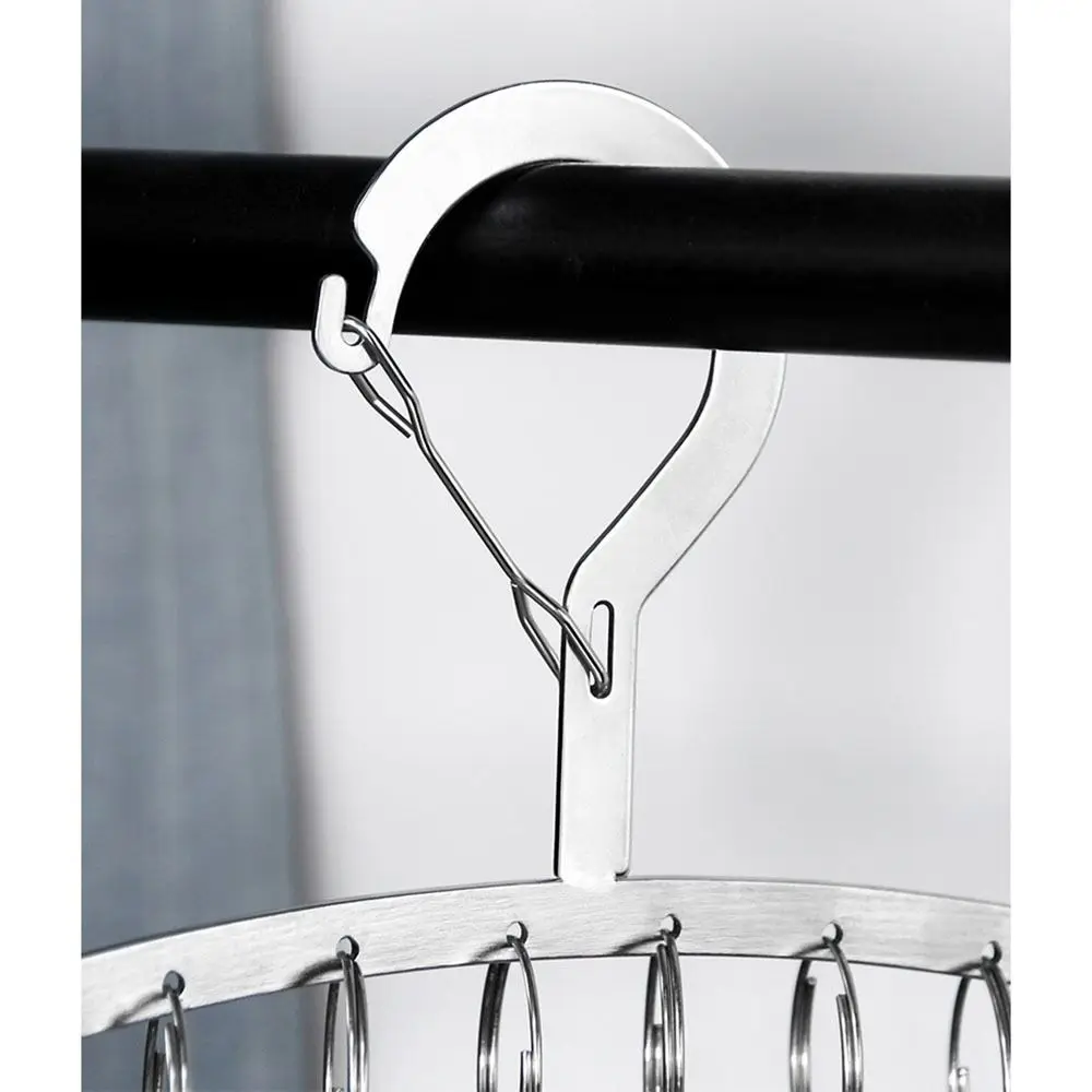 New Curved Stainless Steel Hanger Windproof Space Saving Multi Clip Hanger Flat Strip Silver Balcony Clothes Hanger Home 3