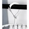 New Curved Stainless Steel Hanger Windproof Space Saving Multi Clip Hanger Flat Strip Silver Balcony Clothes Hanger Home 3