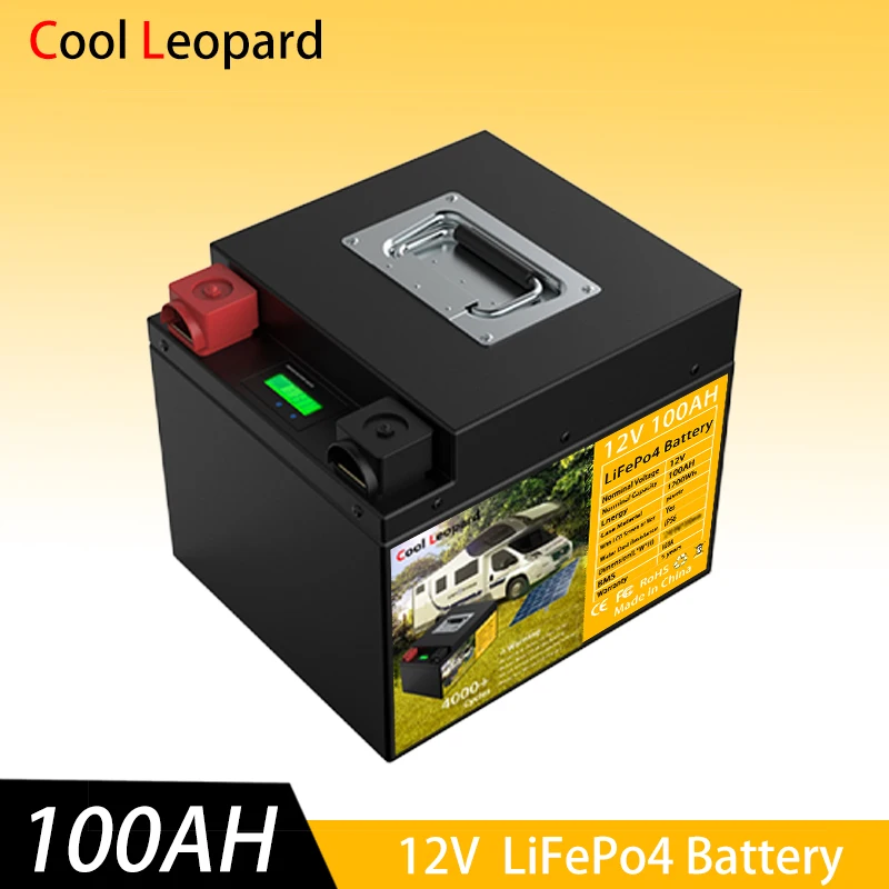 CooI Leopard Lithium Iron Phosphate Battery 12V Lifepo4 Solar Panel For Outdoor RV Refrigerator Air Conditioner Power Supply