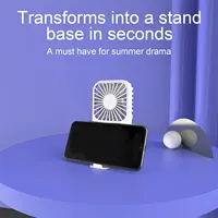Compact Mini Fan Rechargeable Stand Small Pocket Fan with Three Wind Speeds Powerful Range Long-lasting Fan 4