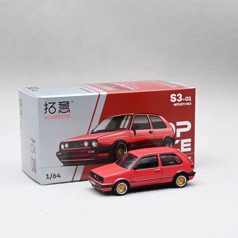 

PopRace x XCarToys 1:64 Golf MKII красная модель автомобиля