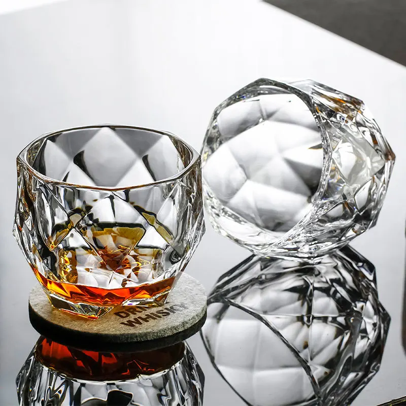 Salloping Horse Whiskey Glasses Cut Whisky Prism Crystal Old Fashioned Glass Vodka Tumbler Chivas Wine Cup