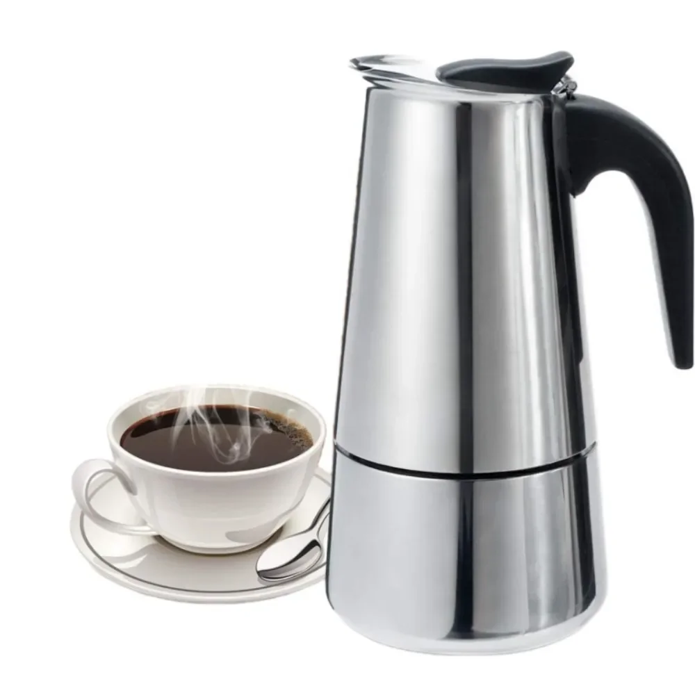 Description Picture 2 of itemCoffee maker Moka Pot, 2/4/6 Cups Stainless Steel Cafe Percolator Maker, Italian coffee machine Fit Induction Cookers Coffeeware