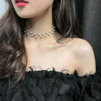 Collier de perles tendance, bijoux de mode coréenne pour femmes, chaîne de cou, ras du cou, accessoires, cadeau, collier court, chaîne féminine 6