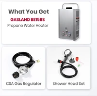 Chauffe-eau électrique sans réservoir 41 000 BTU 1,58 GPM avec affichage numérique, multi-protection, étanche IPX3, portable pour camping et camping-car 6