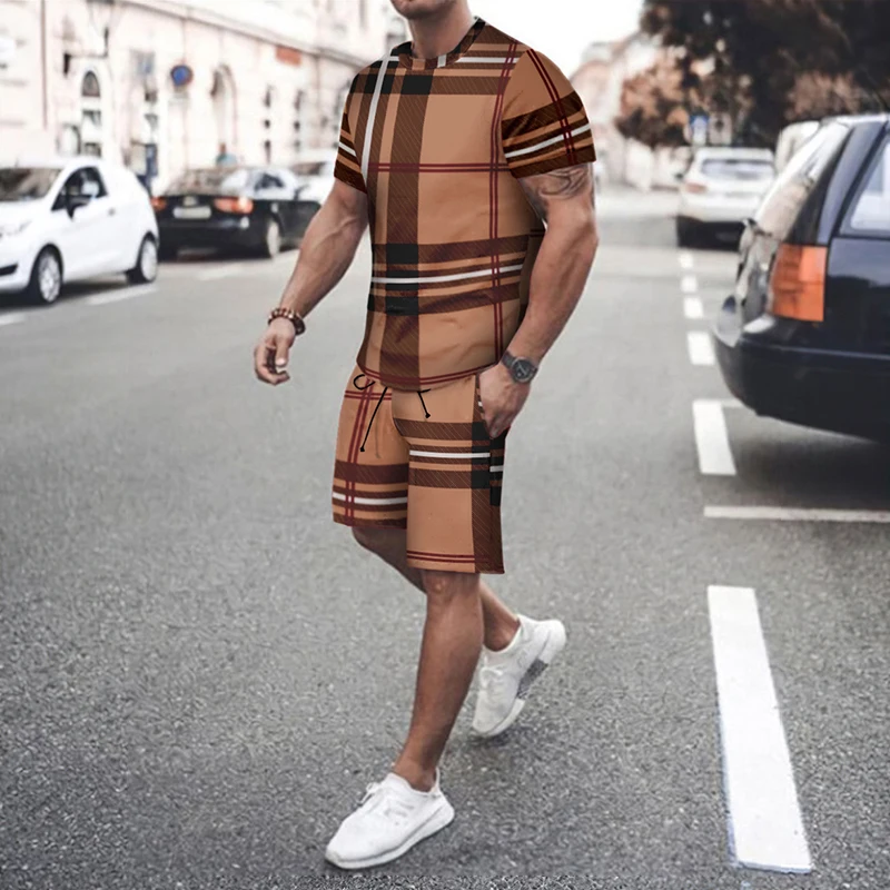 T Shirt+Shorts Male Fashion Clothes Top Tshirt Suits 2023 Summer Quick drying 2 Piece Sets Oversized Tracksuit Men's Set Casual