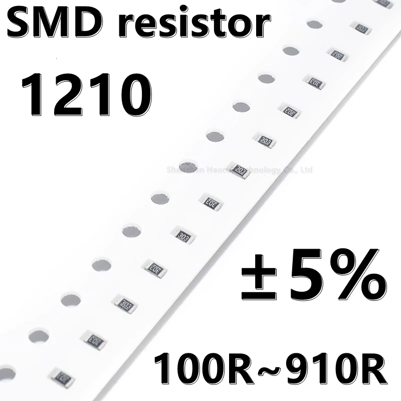 

(100pcs) 1210 5% SMD resistor 10 12 13 15R 16R 18 22R 24 27R 30R R Ω ohm 33R 36R 39R 43R 47R 51R 56R 62R 68R 75R 82R 91R 100R