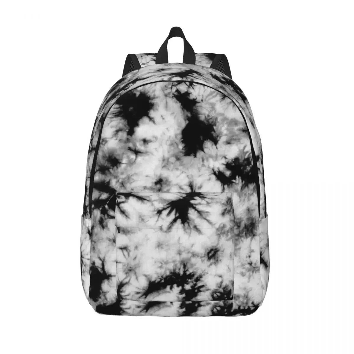 

Tie Dye Black And White Backpack for Men Women Fashion Student Hiking Travel Daypack College Canvas Bags with Pocket