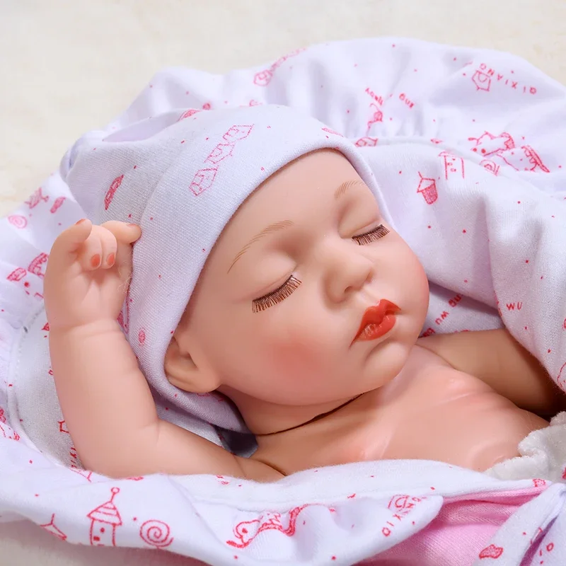 35CM Reborn Baby Dolls Lifelike Infant Bebe Swaddle Blanket Silicone Waterproof Doll Reborn Toy for Girls Gifts Muñecas Reborn hug quilt newborn swaddle nursery blanket toddler infant receiving baby coral fleece bedding cotton