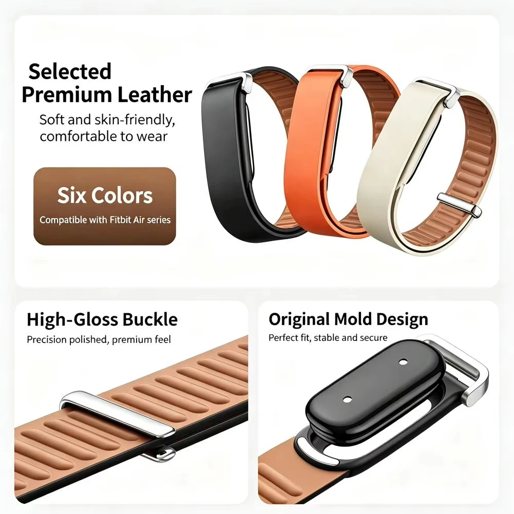 Leather Band - Adjustable & Comfortable Replacement Strap for Smartwatch