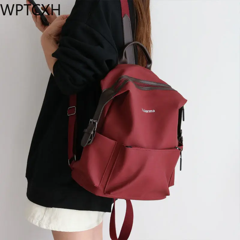 

Women's Backpack Retro 2023 Fashion Niche Design Fashion Girl Schoolbag Female College Students Casual Travel Leather Bagpack