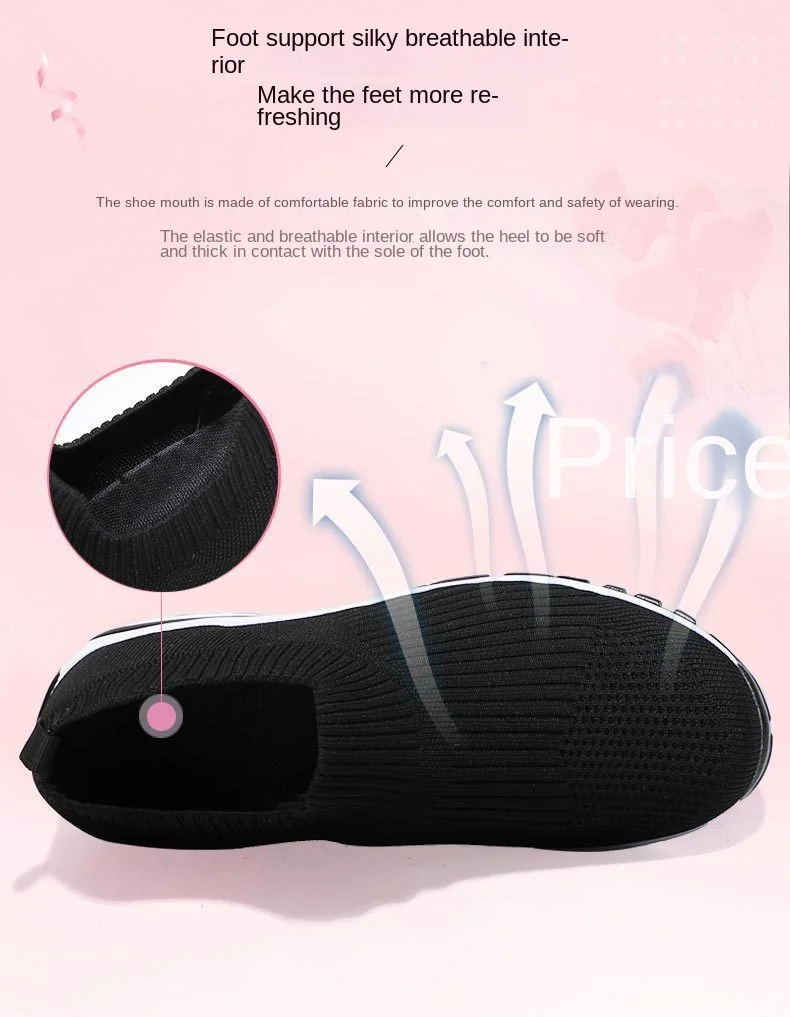 Women's casual and versatile summer running shoes Comfortable fly woven breathable loafers slip on sneakers