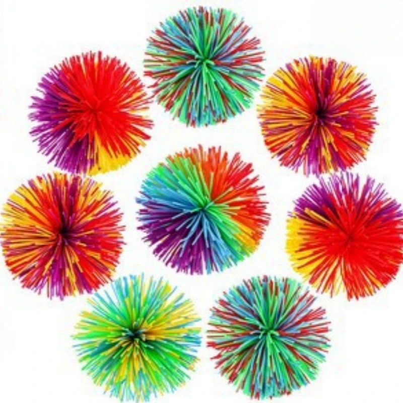 10cm Jugging Ball Colorful Rubber Wire Ball Toys For Kids Anti-Stress Stretchy Ball Children's Novelty Toys Funny Rubber Toy 6