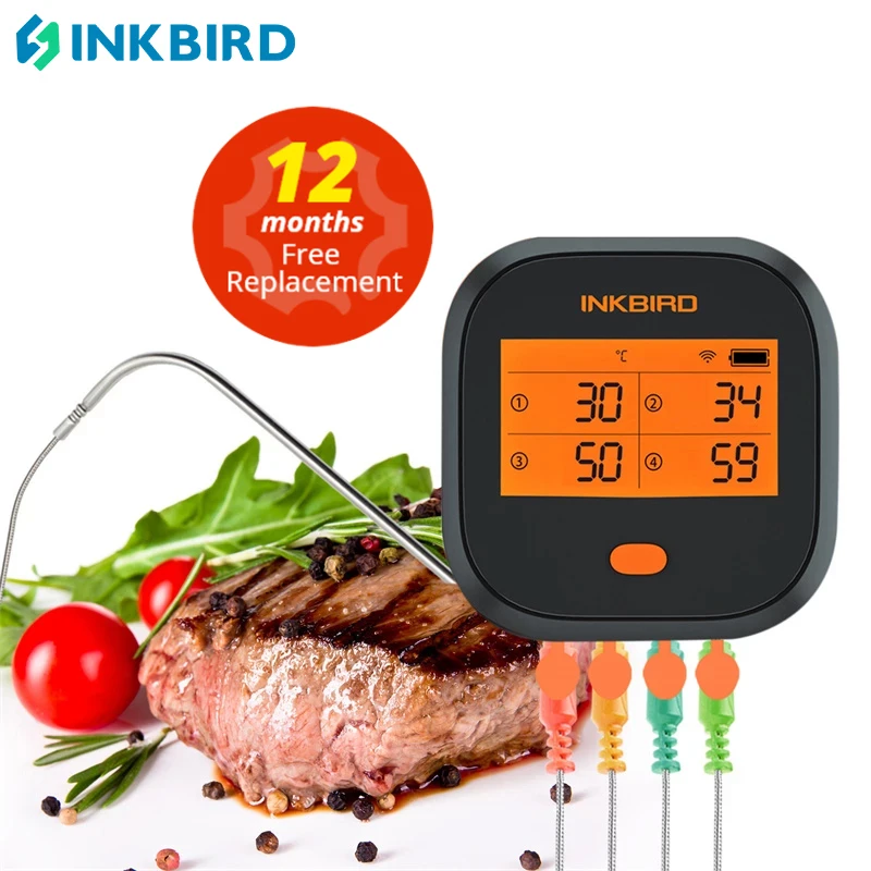 Inkbird Ibbq4t Wifi Meat Digital Thermometer Rainproof Alarm