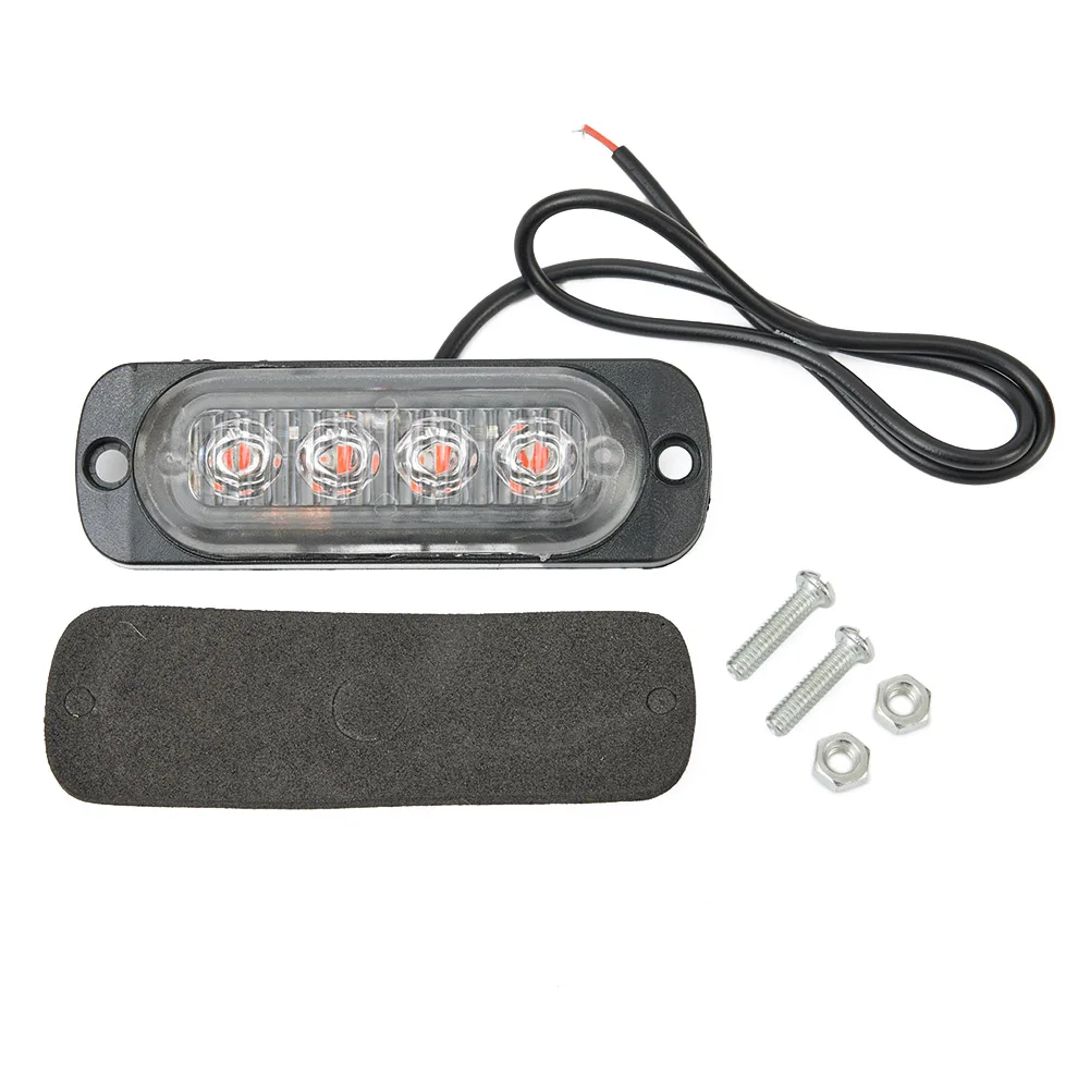 4LED Off-road Car Trucks Safety Urgent Working Fog Red Light 12V 800LM Strip Lamp Lighting & Lamps Car Accessories