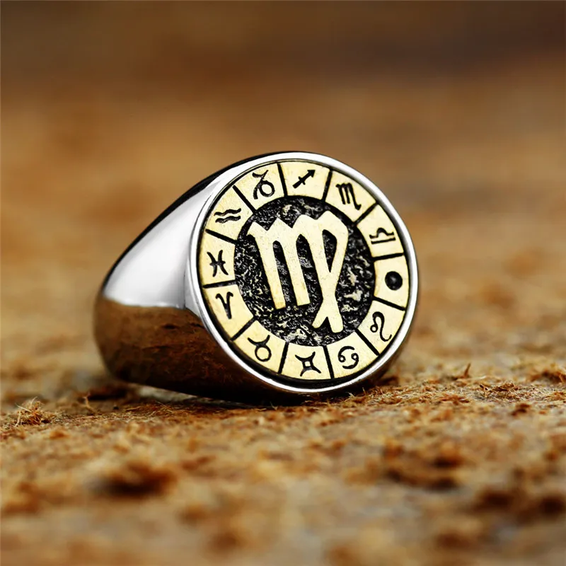 Anello Costellazioni Acciaio Inossidabile - Segno Zodiacale, Lucido A Specchio - Foto 12
