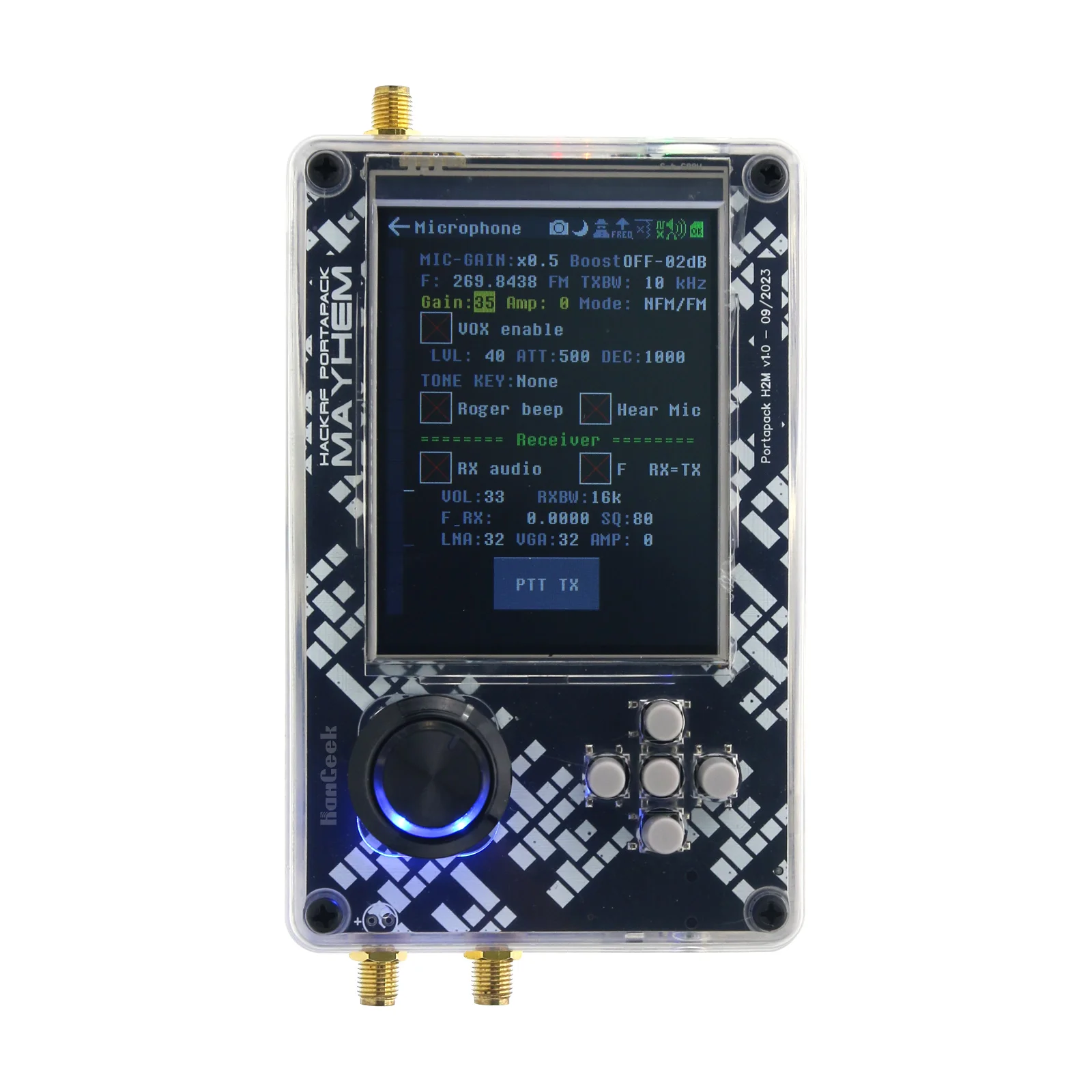 HAMGEEK Новый портативный H2M для HackRF One R9 V2.0.0 SDR Radio MAX2839 10,00 МГц TCXO аналоговый GPS в сборе