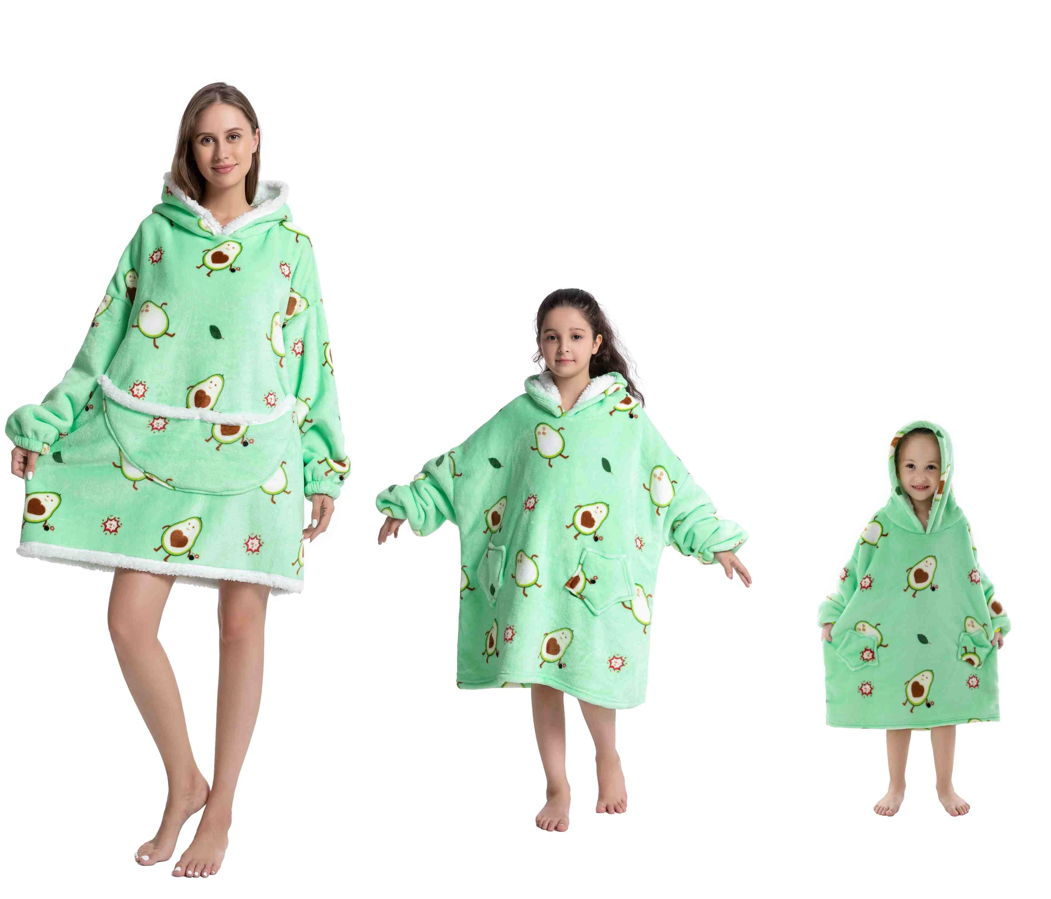 Plush Oversized Wearable Sherpa Blanket Hoodie