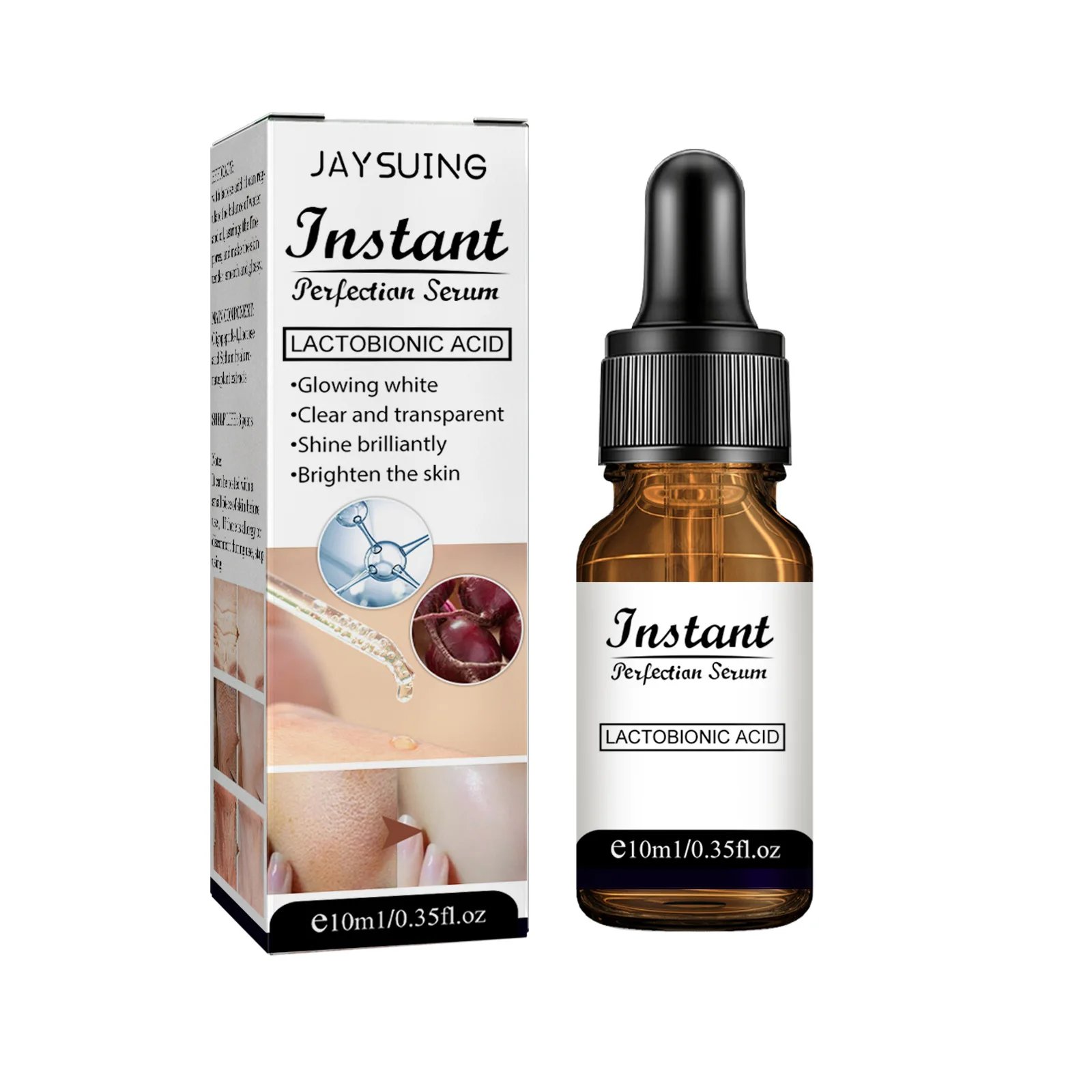 Lactobionic Acid Shrink Pores Facial Serum Improve Dark Dots Lifting Firming Fine Line Smooth Deep Nourish Brightening Essence 2