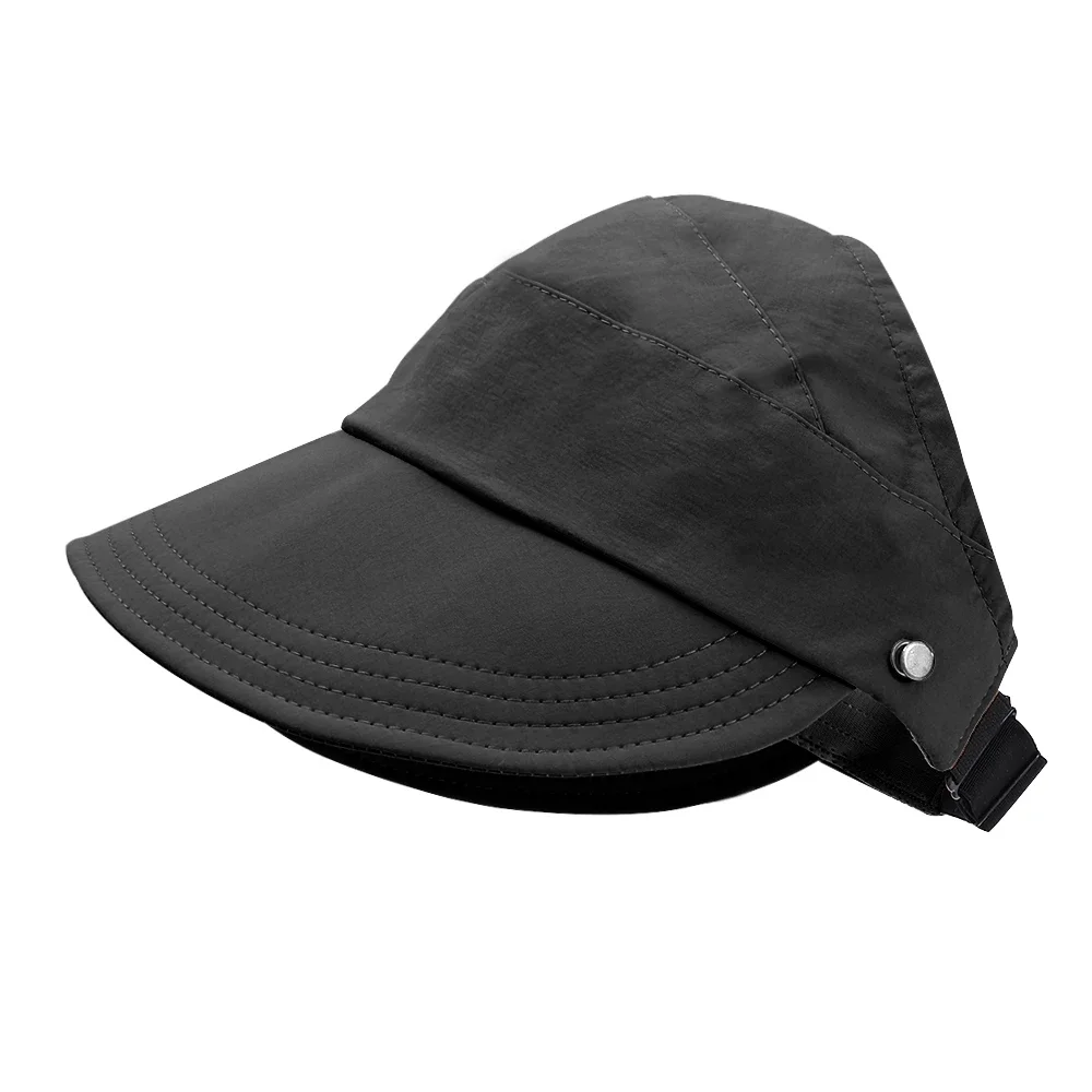 Cappello da sole estivo pieghevole a tesa larga con coda di