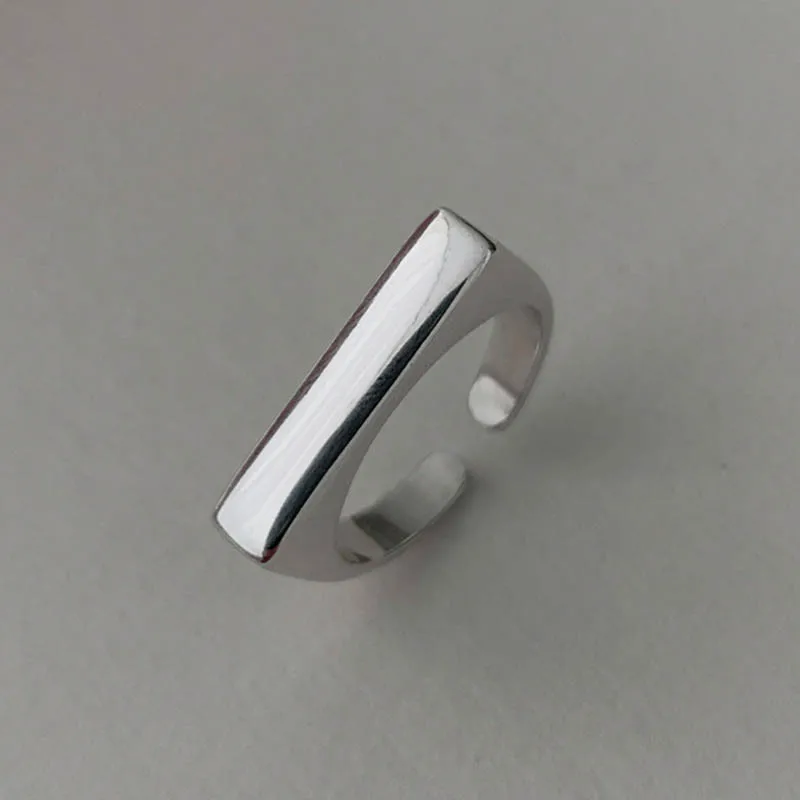 XINYI Silver colour Ring For Women Flat Simple Finger Open Vintage Handmade Ring Allergy For Party Birthday Gift 6