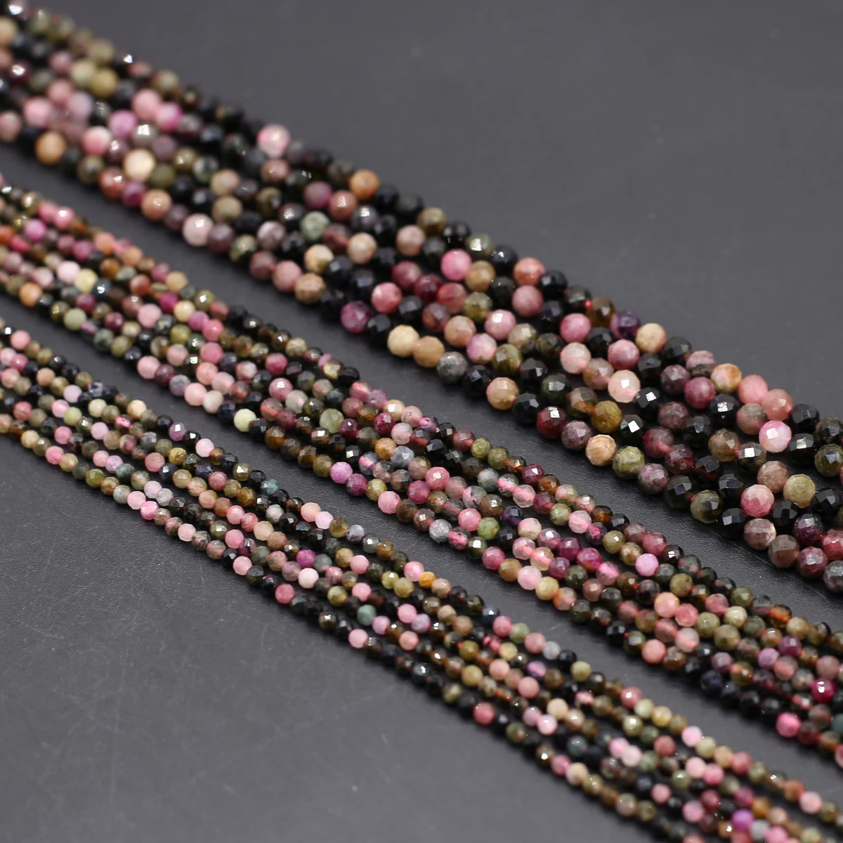 2/3/4mm Facettierte Naturstein Farbige Turmalin Perle Charms für DIY Frauen Männer Halskette Armbänder Schmuck Machen zubehör – Detail 7