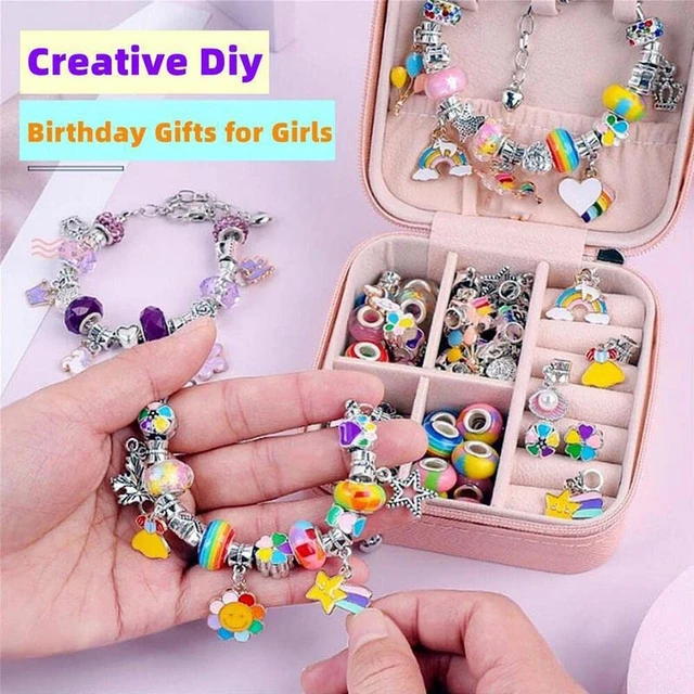 Charm Bracelet Making Kit Girls Jewelry DIY Set With Charm Beads And  Pendants Durable Easy DIY Jewelry Making Supplies For Girl - AliExpress