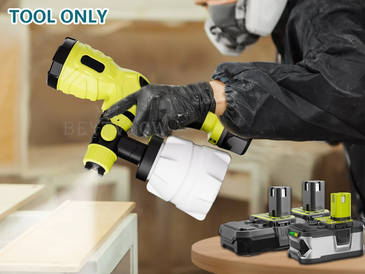 1200ML Electric Spray Gun Cordless Paint Sprayer for Ryobi 18v Battery Auto Furn