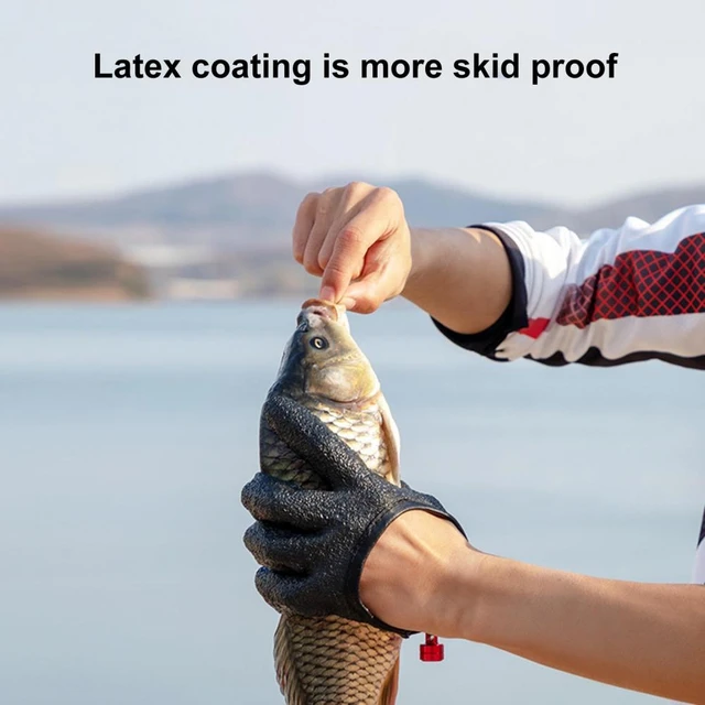 1Pc Wear-resistant Hanging Hole Cozy Cut Resistant Fish Grip Gloves Outdoor  Fishing Catch Fish Gloves Sea Fishing Gloves - AliExpress