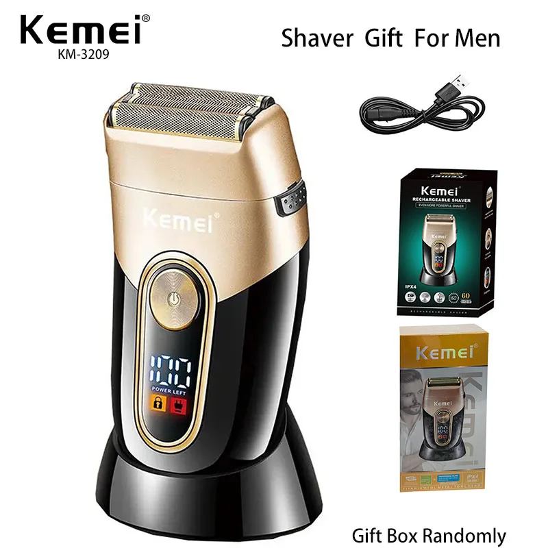 Kemei KM-3209 Men's Shaver Charging Base Electric Razor Wet or Dry Beard Shaving Rechargeable Shaver Double Net Powerful electric shaver,electric razor,rotary shaver,electrical rotary shaver,electric hair clipper,cordless shaver