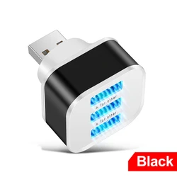 3 - Port USB Charging Extender with Indicator Light - Plug and Play 3 - in - 1 Solution (Black)