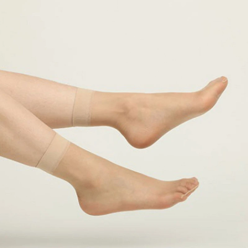 Summer Sexy Ultrathin Transparent Crystal Silk Socks for Women Elastic  Nylon Short Socks Women's Socks Female SocksTransparent