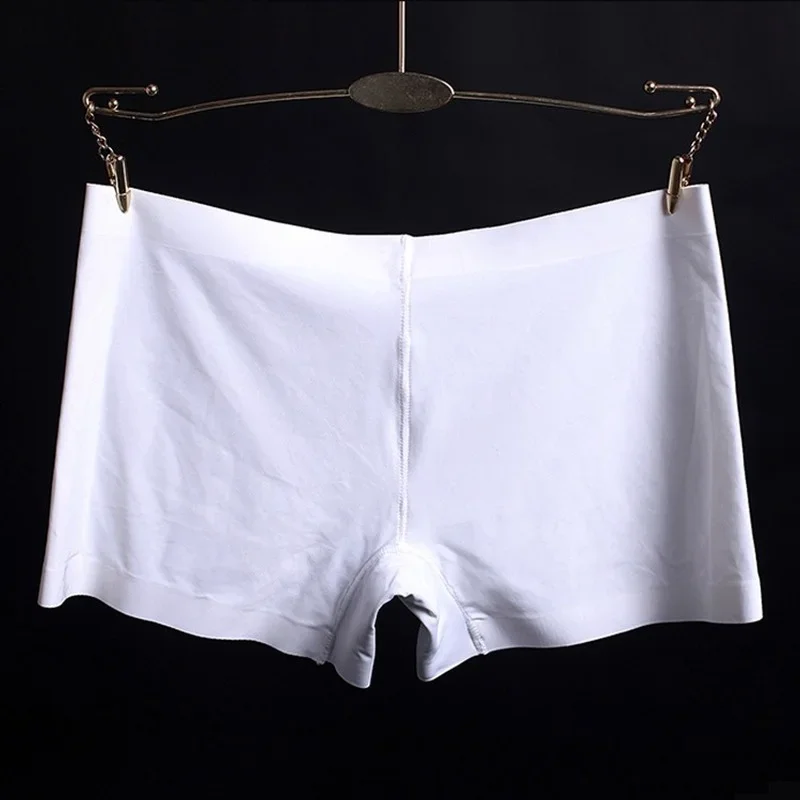 Safety Shorts Women Shorts Underwear Summer ice silk ladies breathable four-corner boxer shorts solid color cotton file anti-empty safety pants women
