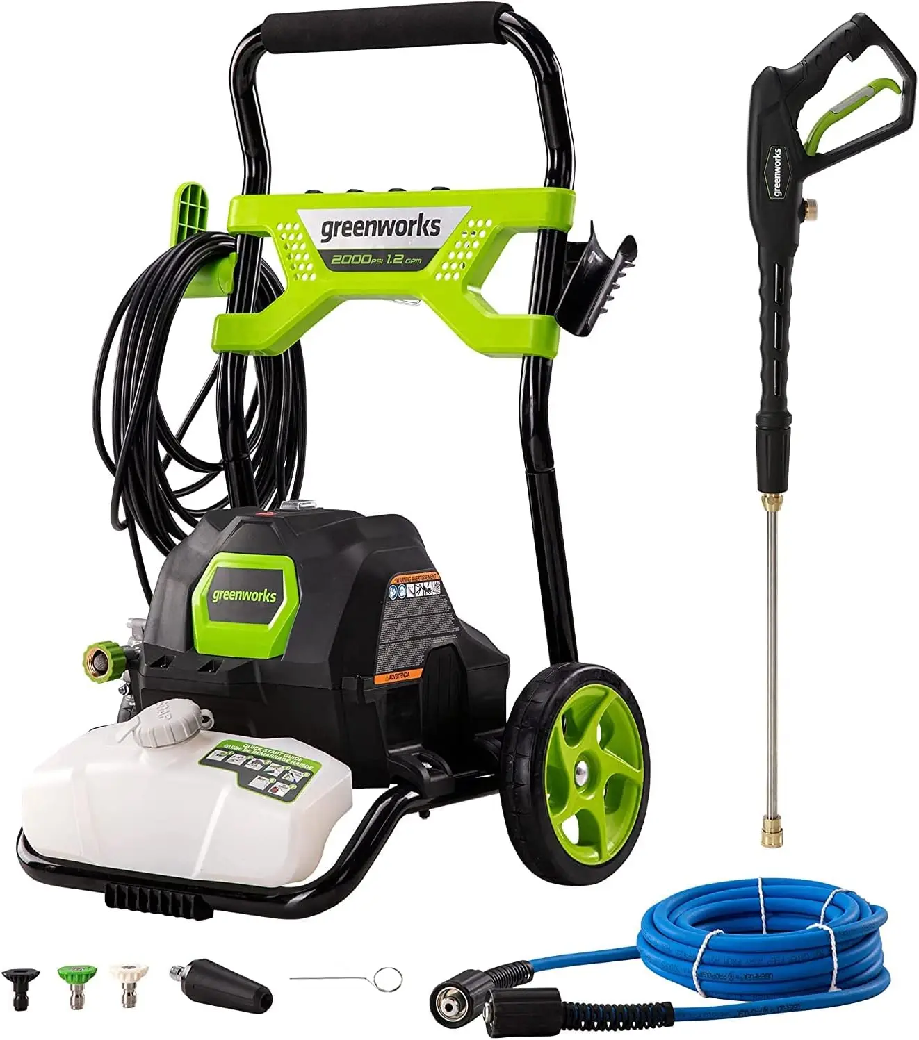 

Greenworks 2000 PSI 1.2 GPM Pressure Washer (Open Frame GPW2003) GPW2003 USA