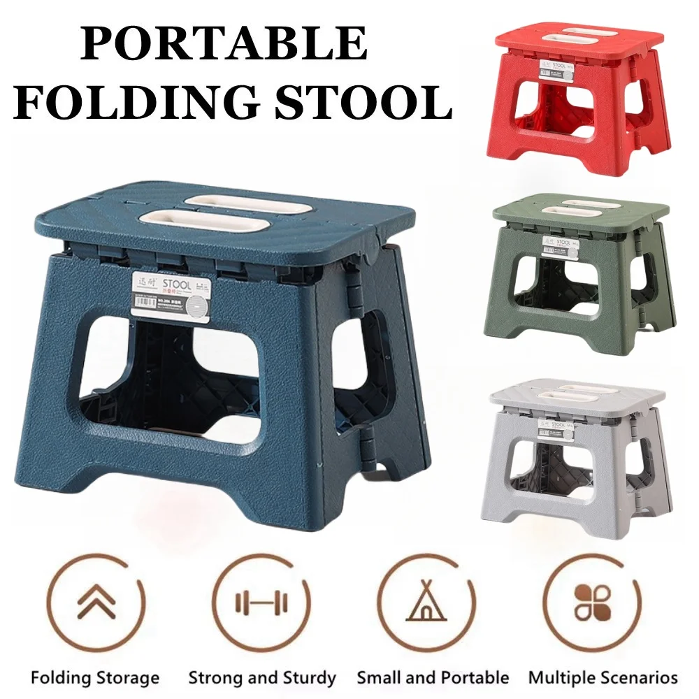 Folding Stool Outdoor Camping Chair Portable Thickened Plastic Footstool For Children Outdoor Car Movable