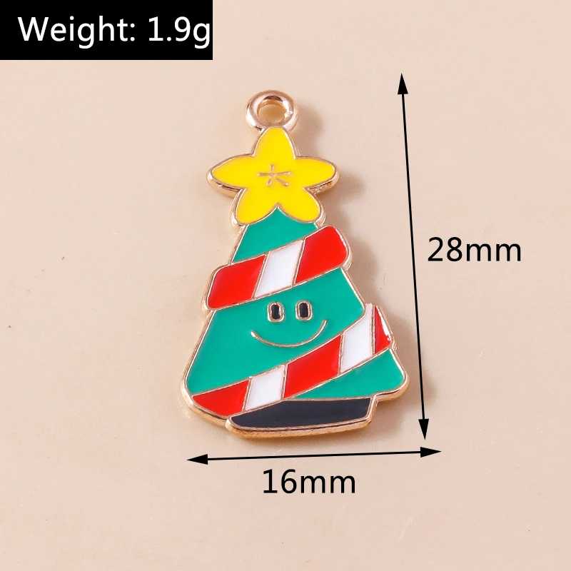 20 Stück 11 x 25 mm niedliche Kristall-Emaille-Weihnachtsbaum-Charms-Anhänger für Schmuckherstellung, Halsketten, Ohrringe, Armbänder, DIY, Basteln, Geschenk – Detail 29
